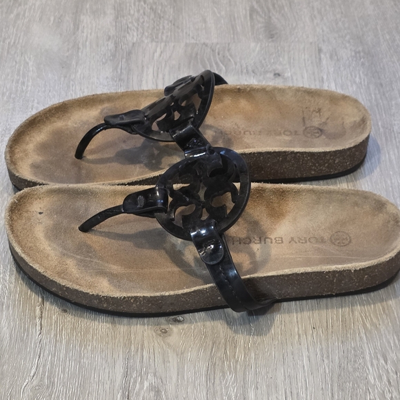 Tory Burch Miller Cloud Thong Sandals Black Size 7.5 - Picture 3 of 7